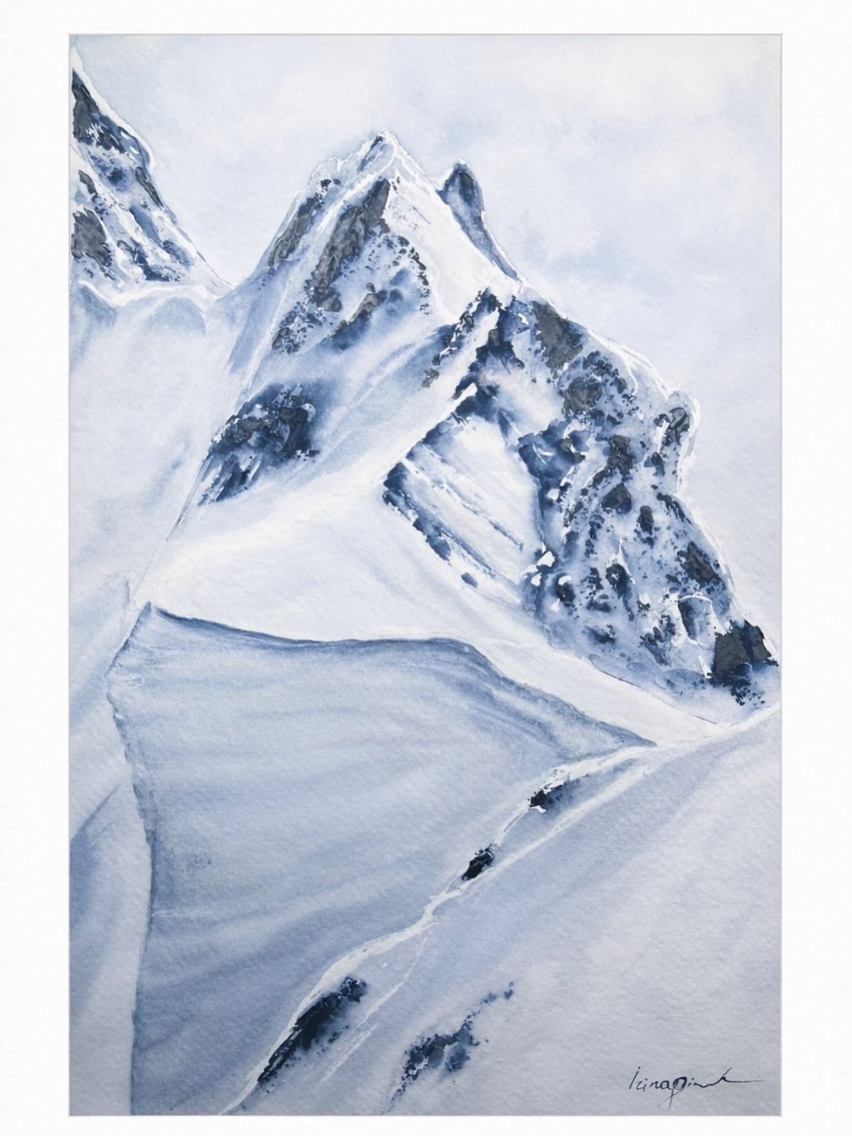 Col du Tourmalet — Watercolor on cold-pressed paper, Irina Gîndea