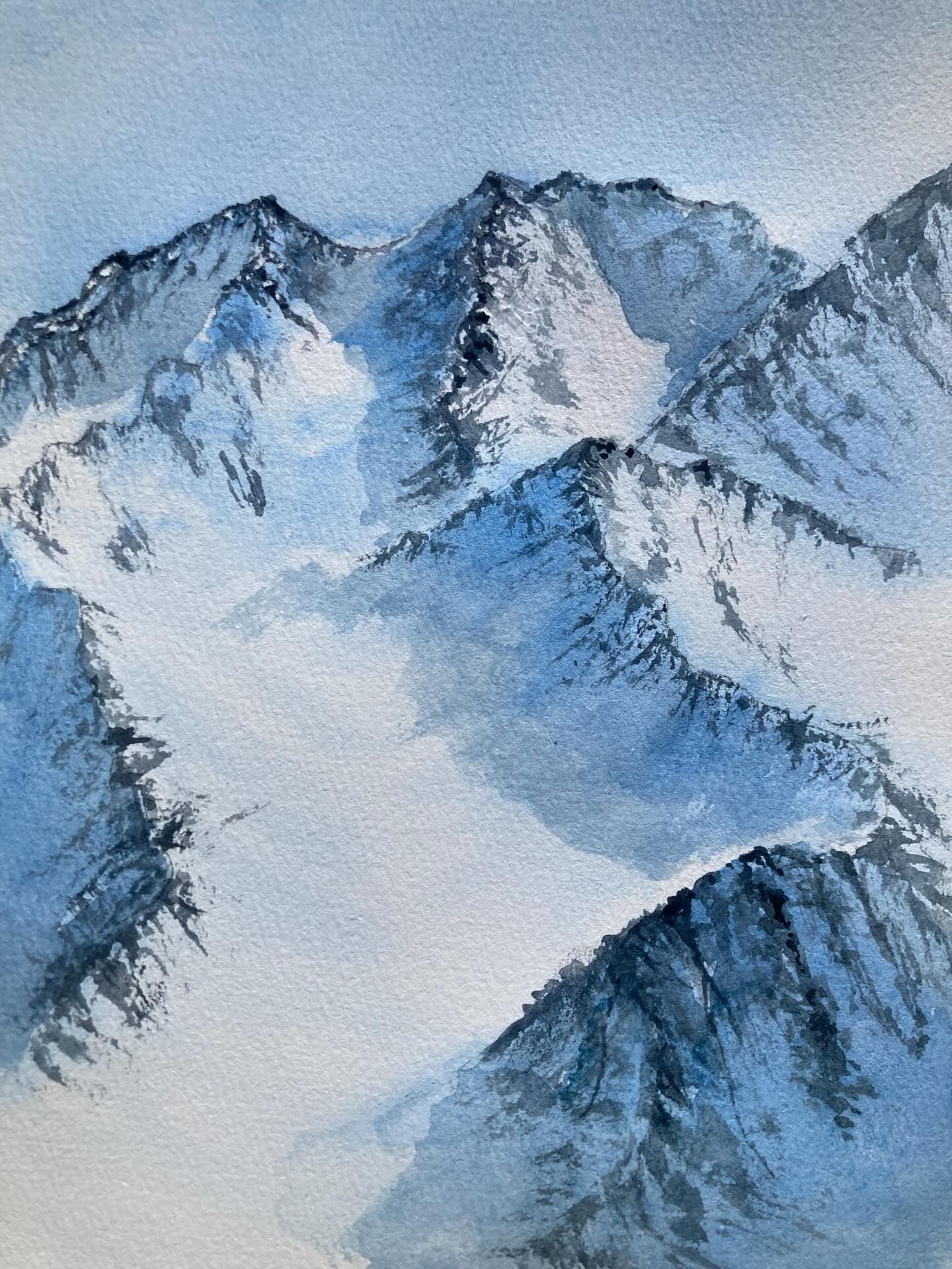Unmarked Path — Watercolor on handmade paper, Irina Gîndea